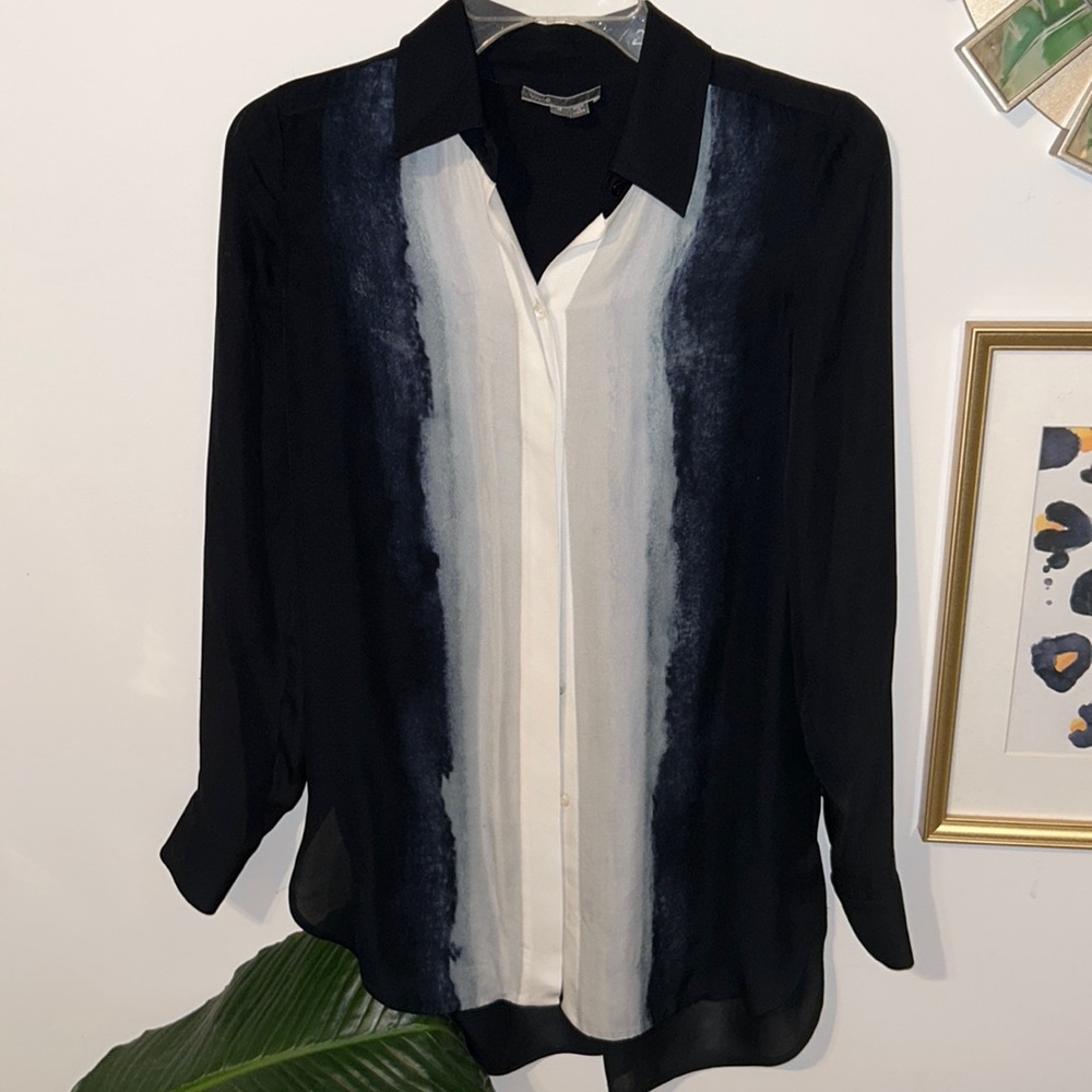 VINCE | ButtonDown Silk Long Sleeve 0